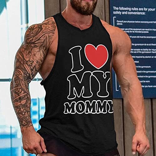 Volim svoju mamu muški Sport Tank Tops Print rukav bez rukava prsluk Slim mišića rez košulju