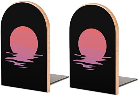 Plaža Sunrise drveni Bookends trendi dekorativni stalak za knjige za kućne i kancelarijske Police Set