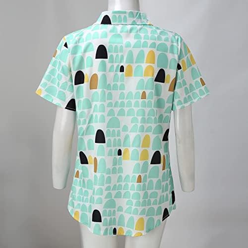 Žene Slatko dugme dole majice Summer Ležerne prilike kratkih rukava V izrez Laga labava FIT Havajska majica