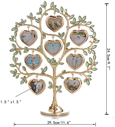 SXNBH Porodično stablo sa 8 visećih okvira za slike Metalni stol Top Dekoracija okvira fotografije