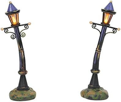 Odjel 56 seoski dodaci Halloween Night Street Lamps Lit Figurine Set, 4.375 inča, višebojni