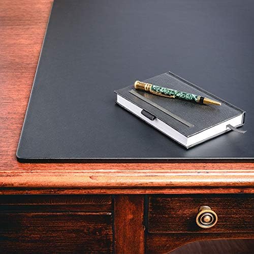 DaCasso kožna prostirka bez šina Luksuzna kožna stola za pisanje, 30 x 19, crna