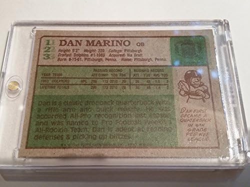 1984. FAPPS Fudbal Dan Marino, RC Rookie Card 123, NM-MT, Miami Dolfini