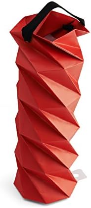 Izgrađena NY origami papirna vinska torba, metalik crvena