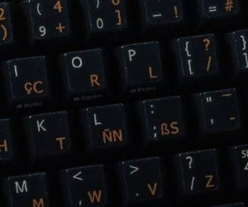 4keyboard Programer Dvorak naljepnica na tastaturi s narančastom prozirnom pozadinom za radnu površinu,