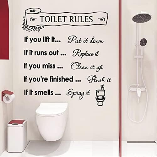Vinilni zidni naljepnice Kućne naljepnice Toaleta Pravila Zidni citati Pravila kupaonice Zidne