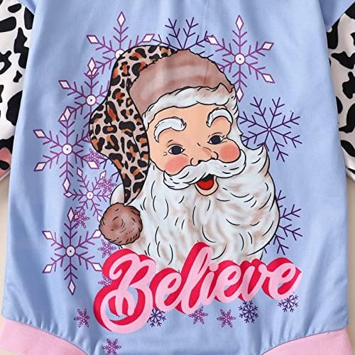 Zyhwshine Božićna odjeća novorođenče novorođenčad Dječak za djecu od prevelike duksere ROMPER Santa Baby Sled