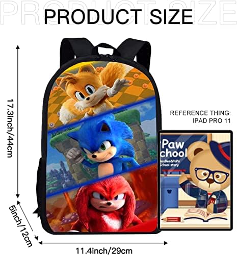 LMUCYISYIS Cartoon the Hedgehog ruksak, Anime plavi jež Školska torba velikog kapaciteta trajna torba