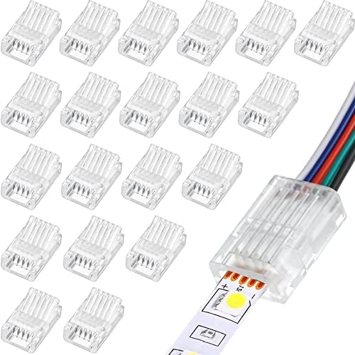 Konektori RGB LED svetlosne trake 20 vodootporni LED adapterski konektori transparentni LED svetlosni