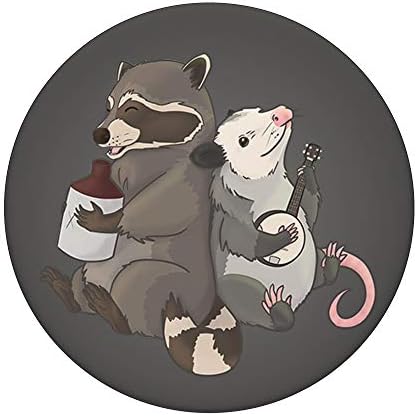 Opossum i rakun igraju banjo i vrč instrumente Popsockets zamjenjivi popgrip