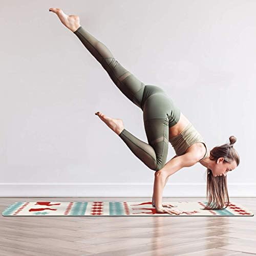 Unicey Božić zeka i Fawn uzorak debeli Neklizajući Vježba & fitnes 1/4 yoga mat za Yoga Pilates & Pod