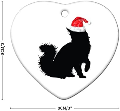 3 inča mačka sa Santa šešir ukrasi Božić Kitten Santa mačka Pet Silhouette okrugli ukrasi za djecu