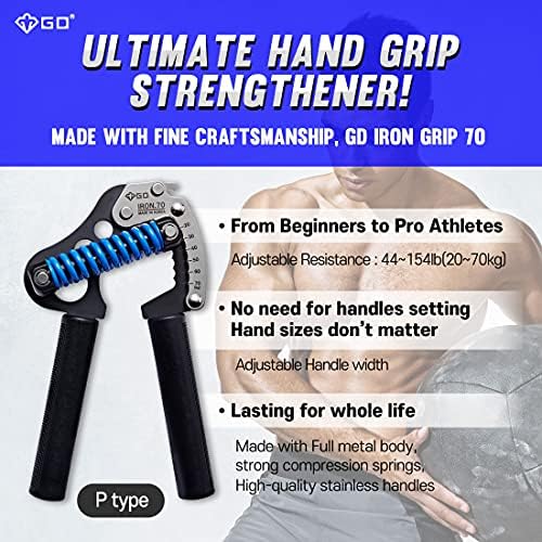 GD Iron Grip 70 rukohvat za ojačavanje ruku i podlaktice trener snage ruku Strengthner