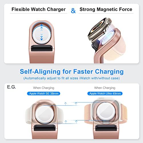 Aflydog stanice za punjenje za Apple uređaje, novi samo-centriranje IWATCH punjač za sve Apple Watch, 3