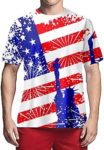 Mock Turtleneck muškarci Dugi rukav Muška SAD zastavu Američki Patriotski T Shirt kratki rukav željeza
