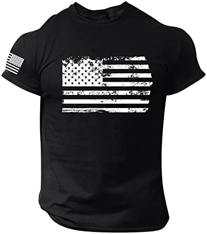 RTRDE muške košulje Dnevne majice USA zastava Grafičke majice Kratki rukav američki patriotski vintage