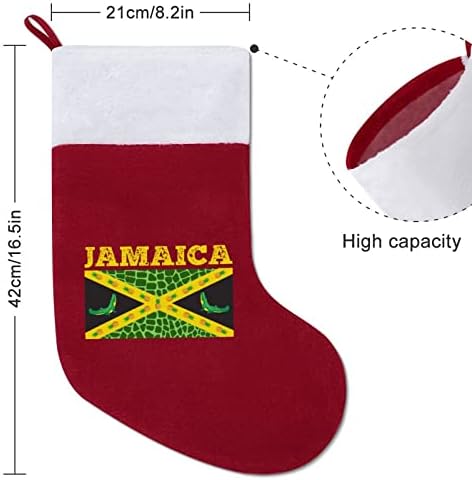 Zastava države Jamajka Božićne čarape za čarape sa plišanim kaminom visi za Xmas Tree Decor Decor