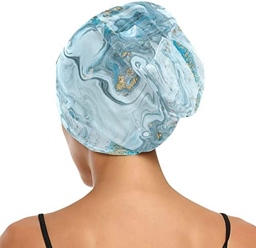 Kapa s lubanjem za spavanje Radni šešir Bonnet Beanies za žene mramorna prugasta apstraktna vintaža plava