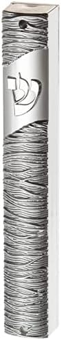 Judaica Mezuzah Case Pjenušava srebrna plastika Zatvorena 12 cm