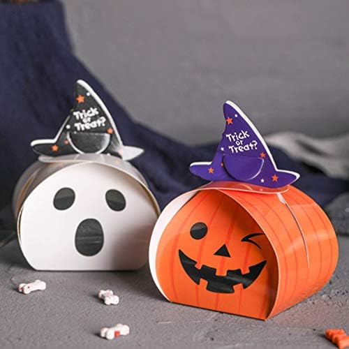Nuobesty 10pcs Halloween Paper Candy kutije za kolačiće kutije sa ručkom i vješticom Hat bundeve Ghost