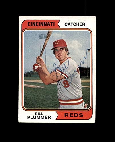Bill Plummer ručno potpisalo je 1974. topps Cincinnati Reds Autograph