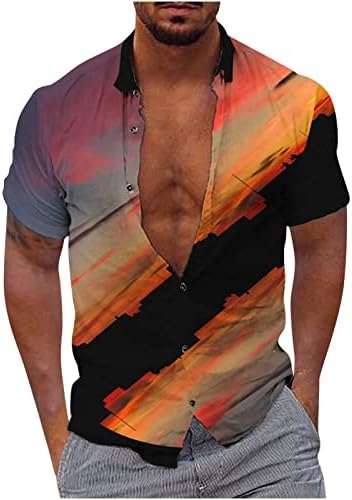 Muška havajska košulja ljetni pamuk kratki rukav donji šorc labave Tropske štampane majice za odmor na plaži Plus