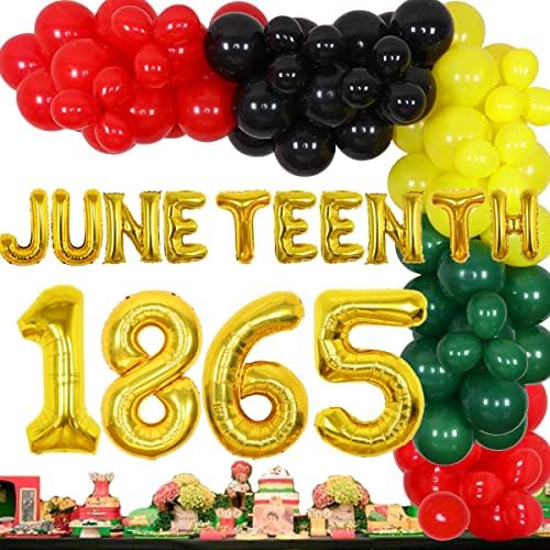 Dekoracije juneteesti, 1865. Dan nezavisnosti - Crveni zeleni žuti crni Srećan junotični balon