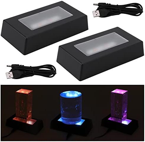 2 Pakovanje LED svjetlosnog postolja za pravokutnik prikaz pijedestal paljela za akrilnu 3D kristalno umjetničko