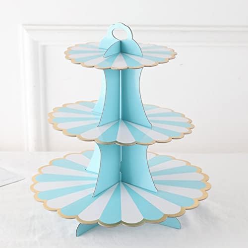 Abaodam Dekorativni kolač za kolače od kartona Kartonska cupcake 2pcs 3-nivou okrugli držač makarona