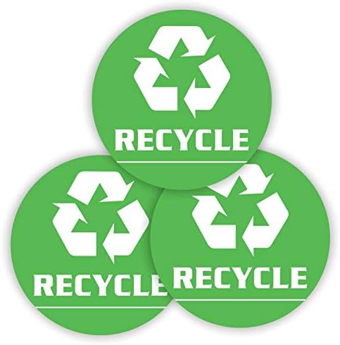 Naljepnica za recikliranje - 6 Veliki okrugli laminirani vinilni naljepnici za smeće mogu