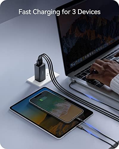 65W USB C punjač: tunnu 3 USB Port zidni punjač-USB C blok-sklopivi zidni utikač - za MacBook Pro / Air iPad