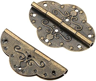 FZZDP 2pcs 69x53mm starinski brončani šarke za nakit drvena kutija ladica za vrata ukrasna vintage gvozdeni