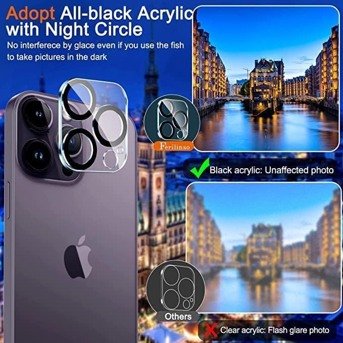 Ferilinso 5pack zaštita sočiva kamere za iPhone 14 Pro Max, 9h HD Ultra kaljeno staklo dodatna oprema