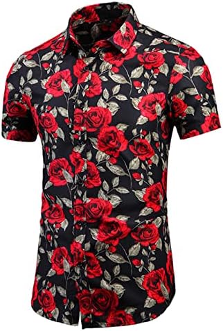 Muške havajske majice kratki rukav Aloha košulju za muškarce casual gumb dolje tropska havajska cvjetna