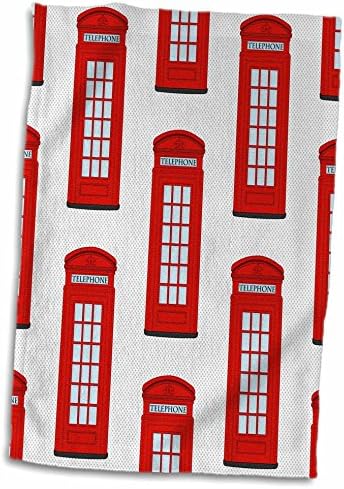 3D Rose Britanska crvena telefonska kutija Ilustracija uzorak TWL_201749_1 ručnik, 15 x 22, višebojni