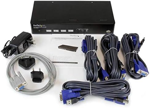 Starchech.com 4 Port USB VGA KVM prekidač sa DDM brzom preklopnom tehnologijom i kablovima - VGA USB KVM prekidač