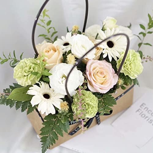 Eioflia Kraft papir cvjetne vrećice, cvijeće kraft papir cvijet poklon torba s ručkama Bouquet