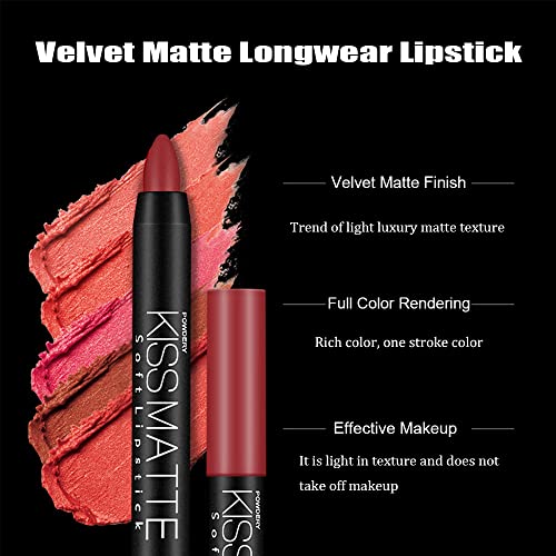 3 boje Smooth Matte ruž za usne Set, Nude boja rotirajuća Crayon ruž za usne Ultimate hranjiva boja štap s mat