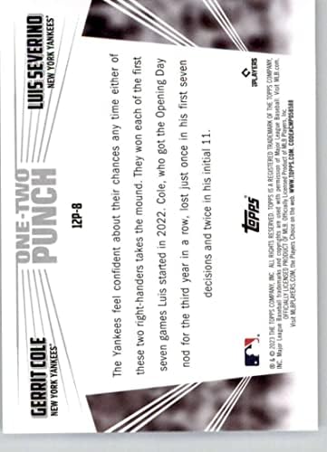 2023 TOPPS Jedno-dva punch 12p-8 Gerrit Cole / Luis Severino New York Yankees Baseball Trgovačka kartica