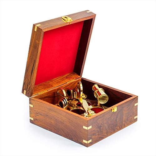 Velika mesingana sextant W / Drvena kutija - 10 - Zbirka nautičke navigacije