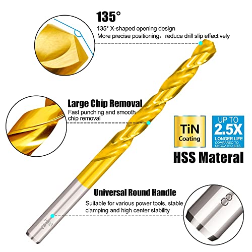 HSS P6M5 Twist bušilica set 99 komada promjera od 1,5 mm do 10 mm titanijumski premaz od metala od