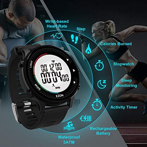 Ezon Digital Sport Watch s padometrom Stopwatch-om, tajmer monitora, vodootporan 50m za vanjsku