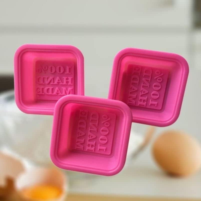 Upkoch silikonski gumeni kalupi 12pcs ručno rađeni silikonski sapuni DIY okrugli kvadratni ovalni sapuni za