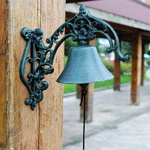 ZPLJ Classic Skulptura za liveno željezo Ziljenje viseće zvono Dobrodošli potpisujte ukrasni vintage