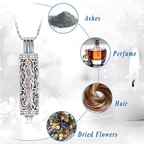 URN ogrlica za pepeo sa šupljim bočicom cilindrični nakit za pepeo stablo života Memorijalni nakit