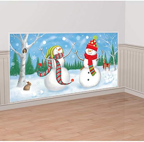 Whimbical Snowman plastični set scene | Božićni ukras