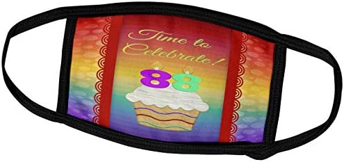 3Droza Bordery Rođendan za rođendan - Cupcake, brojne svijeće, vrijeme, slavite 88 godina pozivnice - maske za