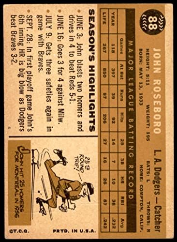 1960. topps 88 John Roseboro Los Angeles Dodgers Dodgers