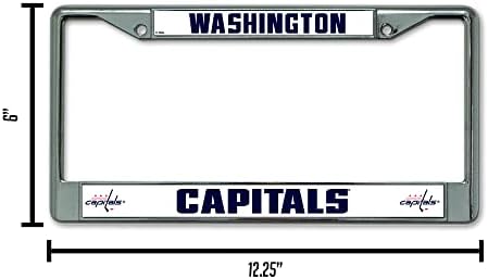 Rico Industries NHL Washington Capitals Standard Chrome Licencne ploče Boja tima, 6 x 12.25-