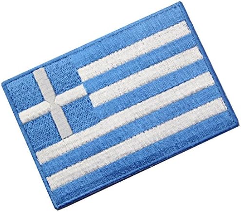 Grčka zastava vezeni grb grčki gvožđa na šini na nacionalnom zakrpu